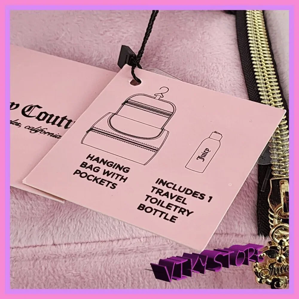 💕 NWT Juicy Couture Pink Velvet Train Case Front & Top Zippers #7199 💕